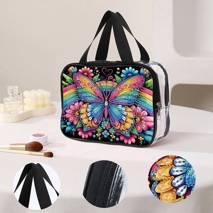 DIY Butterfly Diamond Art Rhinestone Makeup Bag Transparent PVC Storage Pack