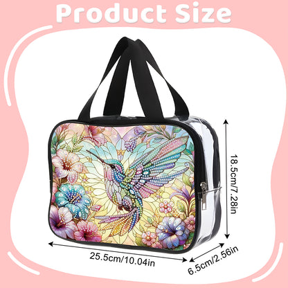 DIY Diamond Art Rhinestone Makeup Bag Crystal Transparent PVC Storage Pack Gift