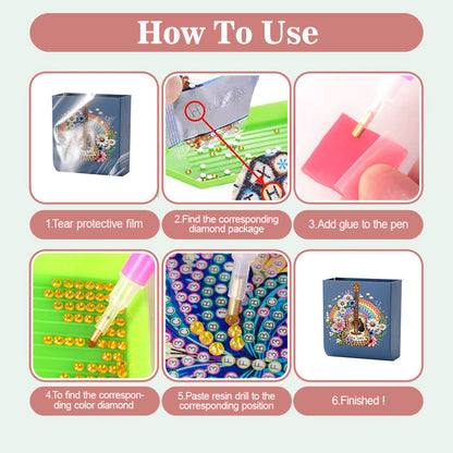 Guitar Rainbow DIY Diamond Painting Kit Wall-Mounted Phone Charging Station