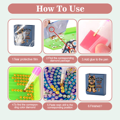 Dog DIY Diamond Painting Kit Wall-Mounted Phone Charging Station Home Decor