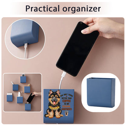 Dog DIY Diamond Painting Kit Wall-Mounted Phone Charging Station Home Decor