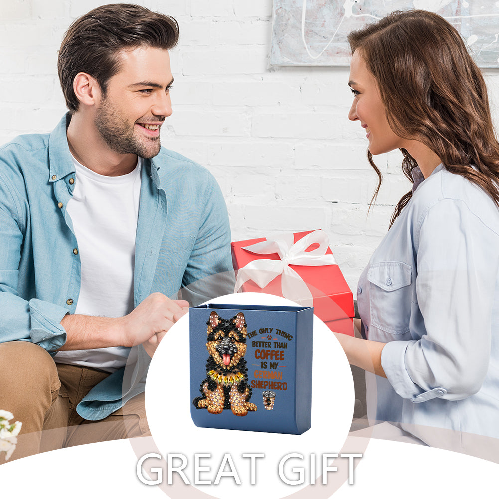 Dog DIY Diamond Painting Kit Wall-Mounted Phone Charging Station Home Decor