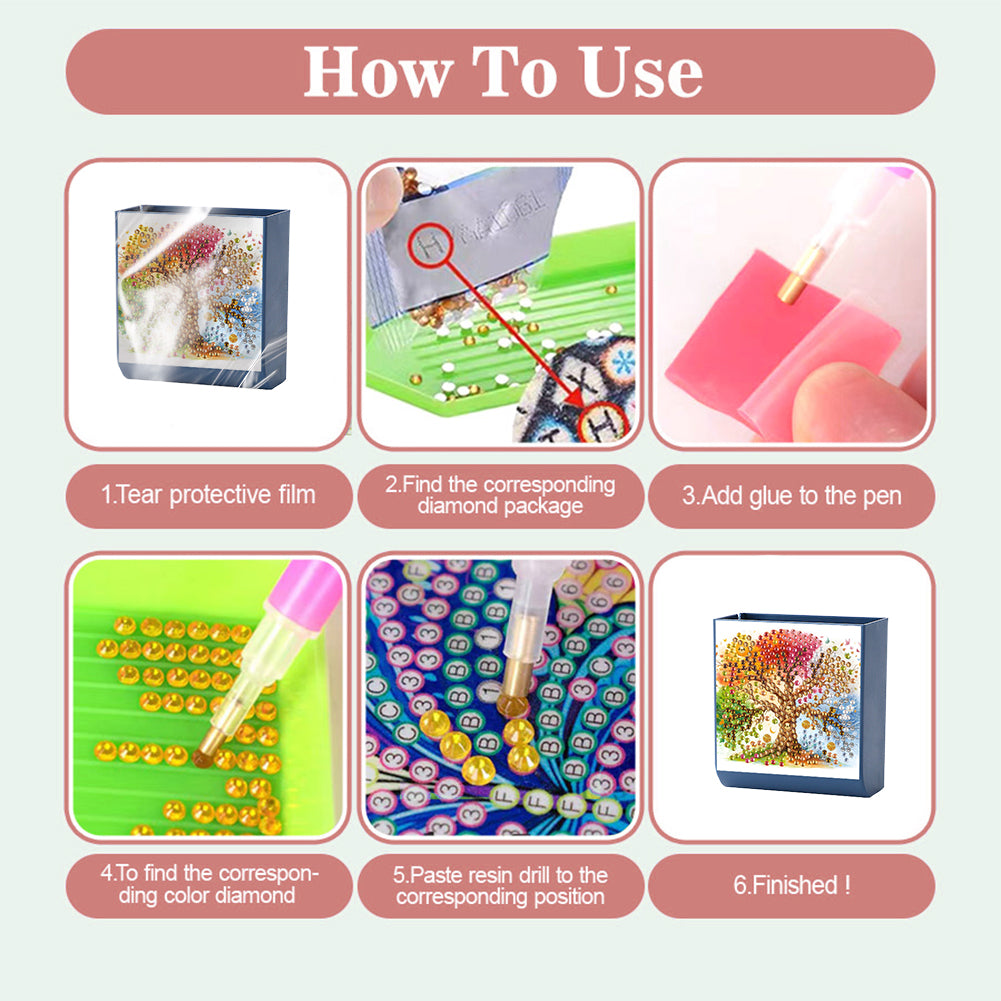 Tree DIY Diamond Painting Kit Wall-Mounted Phone Charging Station Home Decor