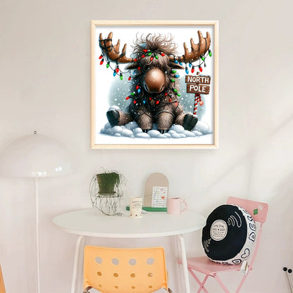 Winter Elk - 11CT Stamped Cross Stitch 40*40CM