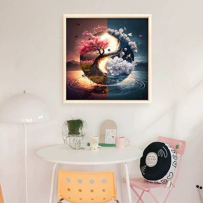 Tai Chi Tree Of Life - 11CT Stamped Cross Stitch 40*40CM