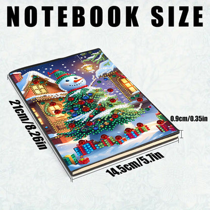 2pcs 50-Page A5 Christmas Tree Diamond Painting Notebook for Adults Holiday Gift
