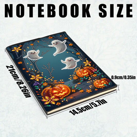 2pcs 50-Page A5 Halloween Diamond Painting Notebook for Adults Holiday Gift