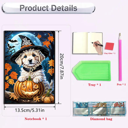 2pcs 50-Page A5 Halloween Diamond Painting Notebook for Adults Holiday Gift