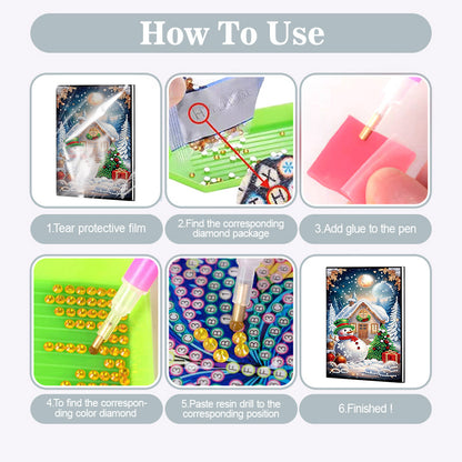 2pcs 50-Page A5 Christmas Diamond Painting Notebook for Adults Holiday Gift