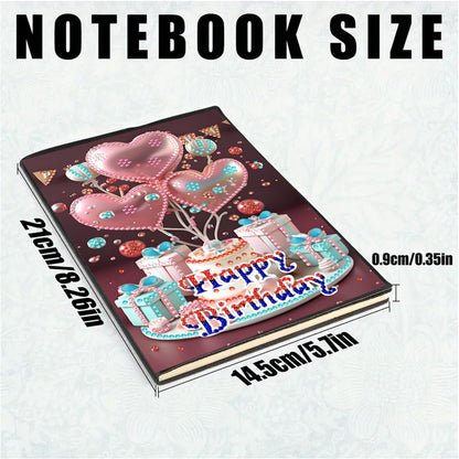 2pcs 50-Page A5 Size Diamond Painting Notebook for Adults Holiday Birthday Gift