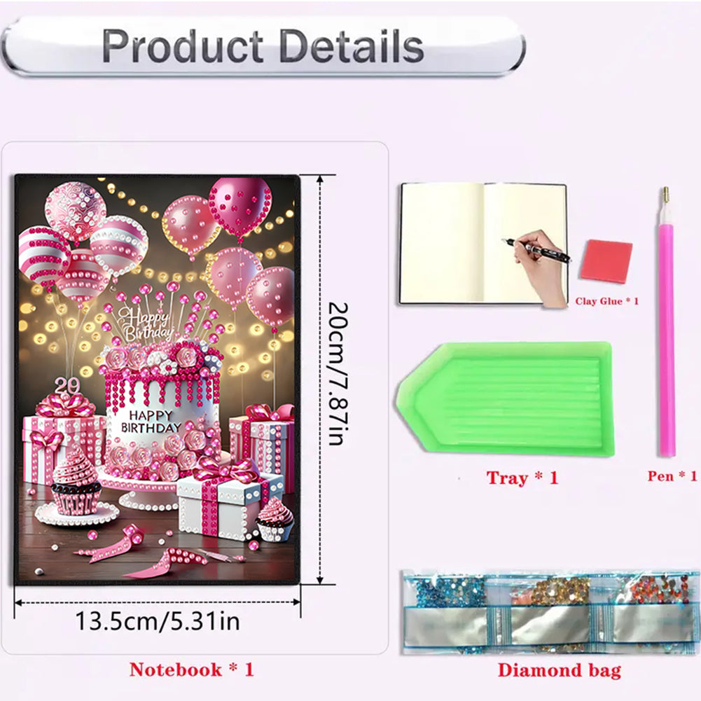 2pcs 50-Page A5 Size Diamond Painting Notebook for Adults Holiday Birthday Gift