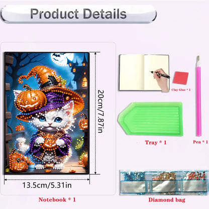 2pcs 50-Page A5 Cat and Mouse Diamond Painting Notebook for Adults Holiday Gift