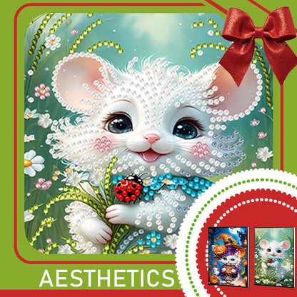 2pcs 50-Page A5 Cat and Mouse Diamond Painting Notebook for Adults Holiday Gift