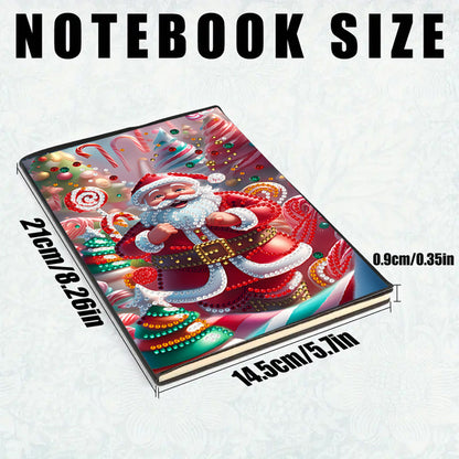 2pcs 50-Page A5 Santa Claus Snowman Diamond Painting Notebook for Adults Gift