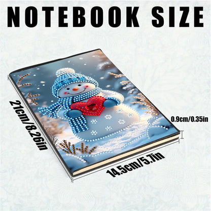 2pcs 50-Page A5 Santa Claus Snowman Diamond Painting Notebook for Adults Gift