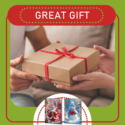 2pcs 50-Page A5 Santa Claus Snowman Diamond Painting Notebook for Adults Gift