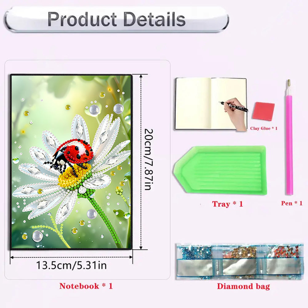 2pcs 50-Page A5 Size Diamond Painting Notebook for Adults Holiday Birthday Gift