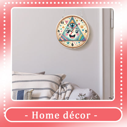 2Pcs Diamond Painting Ornament with Clock Function Hanging Clock Art Craft Decor