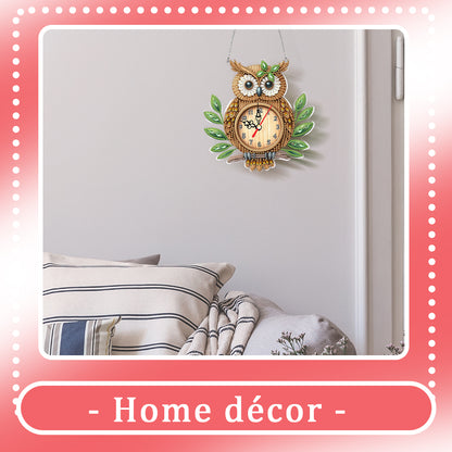 2Pcs Diamond Painting Ornament with Clock Function Hanging Clock Art Craft Decor
