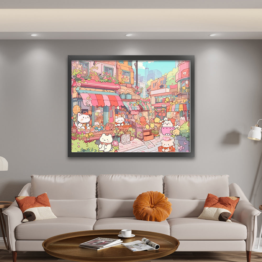 Rabbit Town - 11CT Stamped Cross Stitch 60*50CM