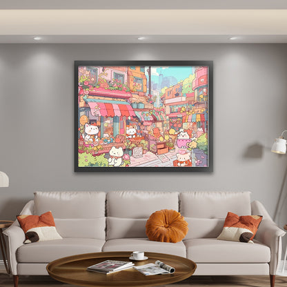 Rabbit Town - 11CT Stamped Cross Stitch 60*50CM
