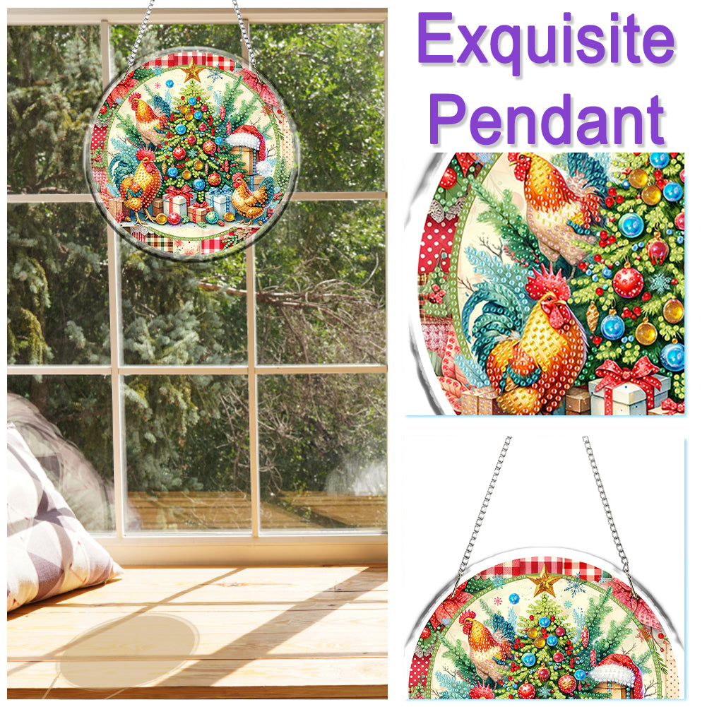 Acrylic 2D Flat DIY Christmas Diamond Art Pendant Wall Decor for Home & Windows