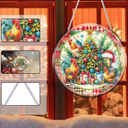 Acrylic 2D Flat DIY Christmas Diamond Art Pendant Wall Decor for Home & Windows