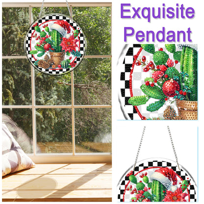 Acrylic 2D Flat DIY Christmas Diamond Art Pendant Wall Decor for Home & Windows