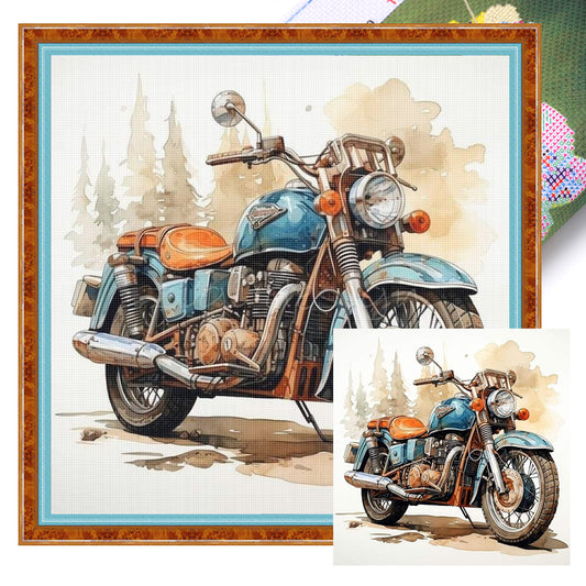 Motorcycle - 11CT Stamped Cross Stitch 40*40CM