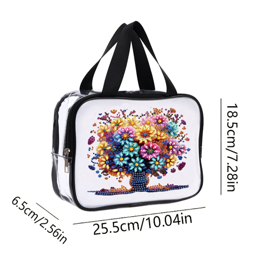 DIY Tree of Life Diamond Art Rhinestone Makeup Bag Transparent PVC Storage Pack