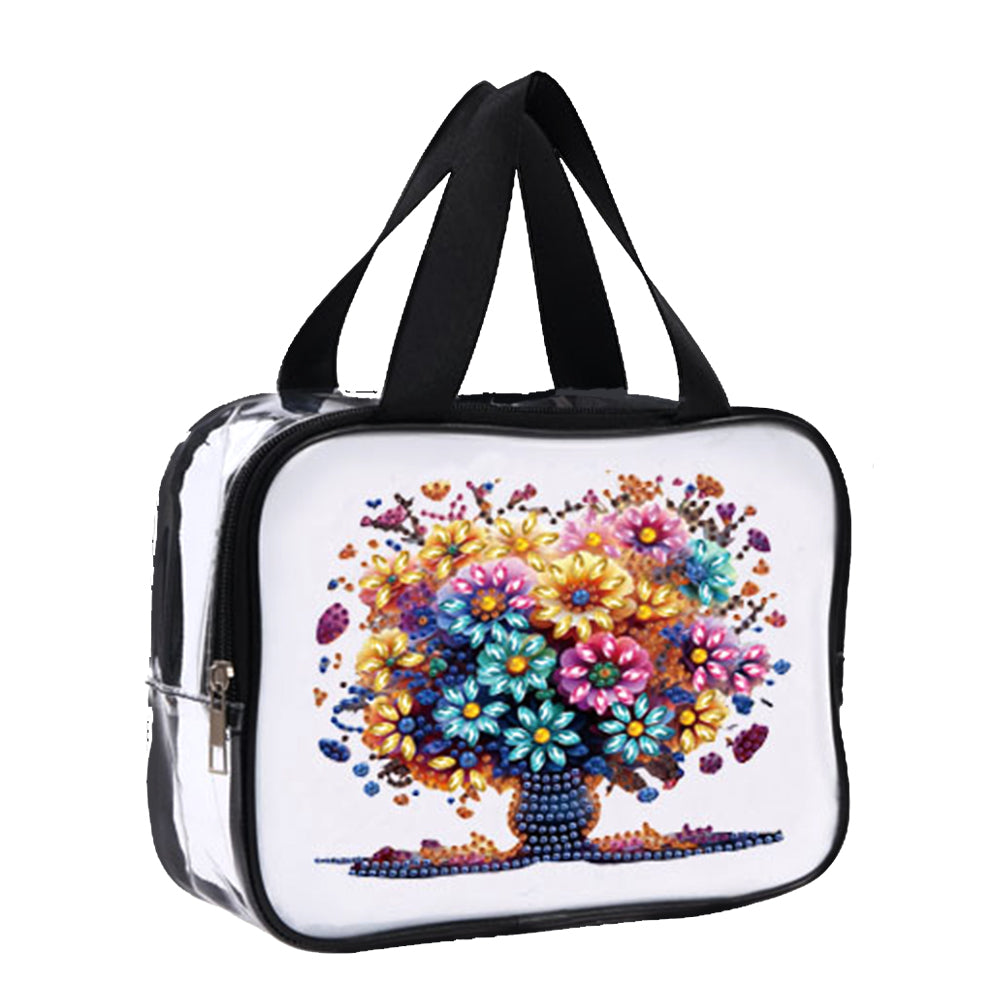 DIY Tree of Life Diamond Art Rhinestone Makeup Bag Transparent PVC Storage Pack