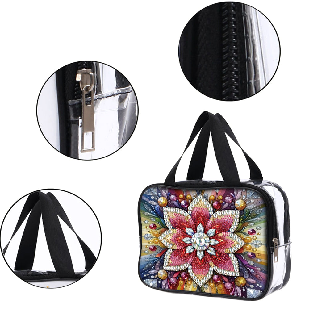 DIY Diamond Art Rhinestone Makeup Bag Crystal Transparent PVC Storage Pack Gift