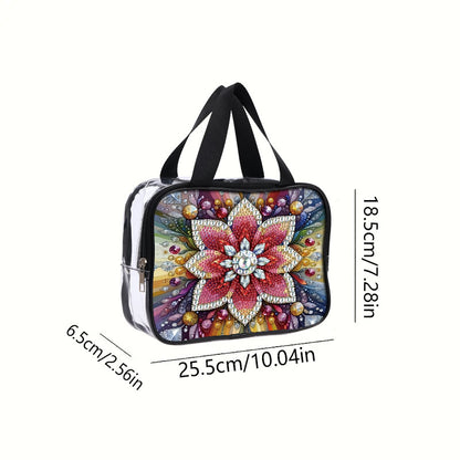 DIY Gemstone Diamond Art Rhinestone Makeup Bag Transparent PVC Storage Pack Gift