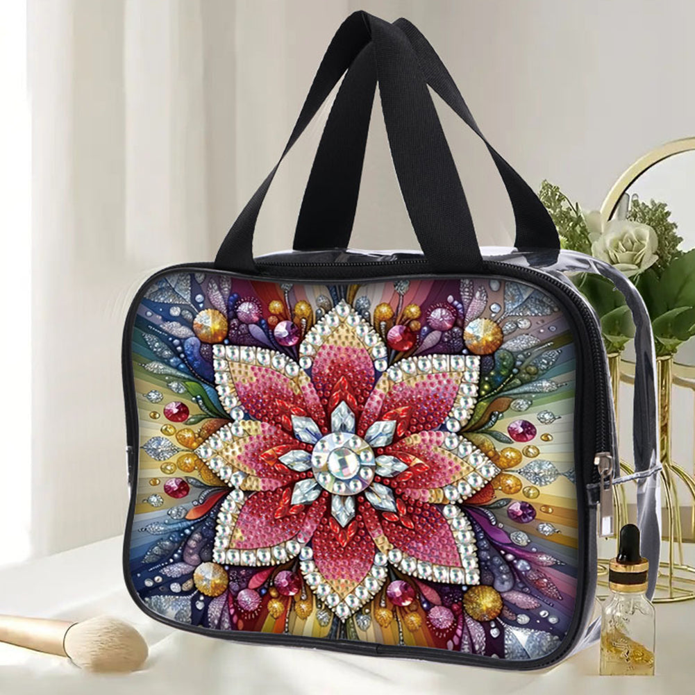 DIY Diamond Art Rhinestone Makeup Bag Crystal Transparent PVC Storage Pack Gift
