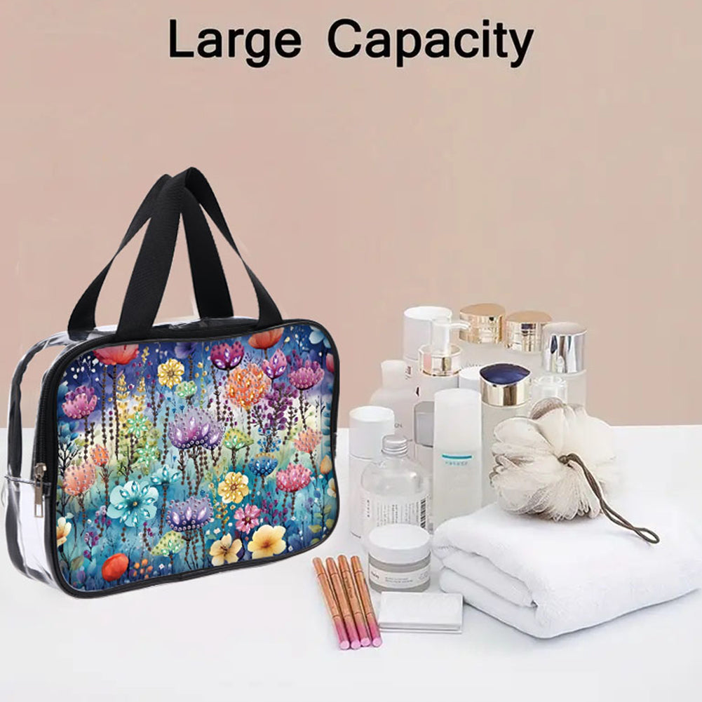 DIY Diamond Art Rhinestone Makeup Bag Crystal Transparent PVC Storage Pack Gift