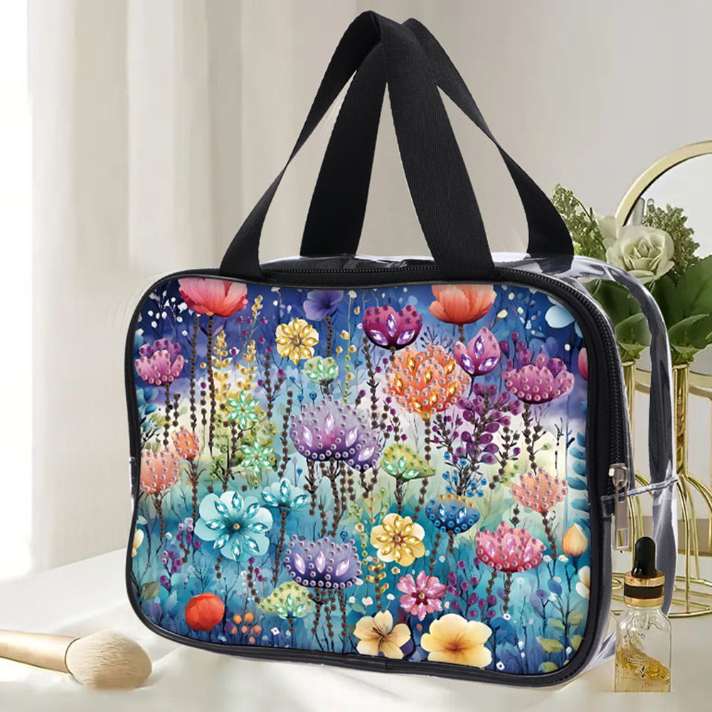 DIY Diamond Art Rhinestone Makeup Bag Crystal Transparent PVC Storage Pack Gift
