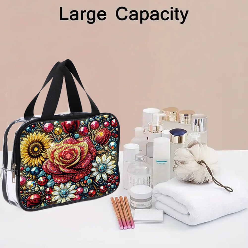 DIY Diamond Art Rhinestone Makeup Bag Crystal Transparent PVC Storage Pack Gift