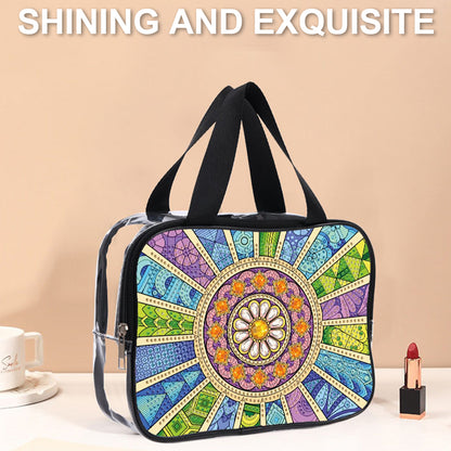 DIY Diamond Art Rhinestone Makeup Bag Crystal Transparent PVC Storage Pack Gift