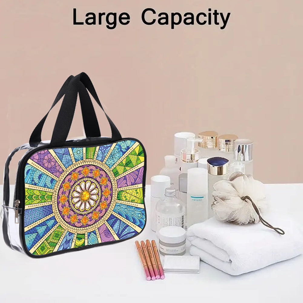 DIY Diamond Art Rhinestone Makeup Bag Crystal Transparent PVC Storage Pack Gift