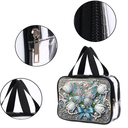 DIY Butterfly Diamond Art Rhinestone Makeup Bag Transparent PVC Storage Pack