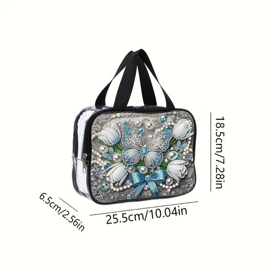 DIY Butterfly Diamond Art Rhinestone Makeup Bag Transparent PVC Storage Pack