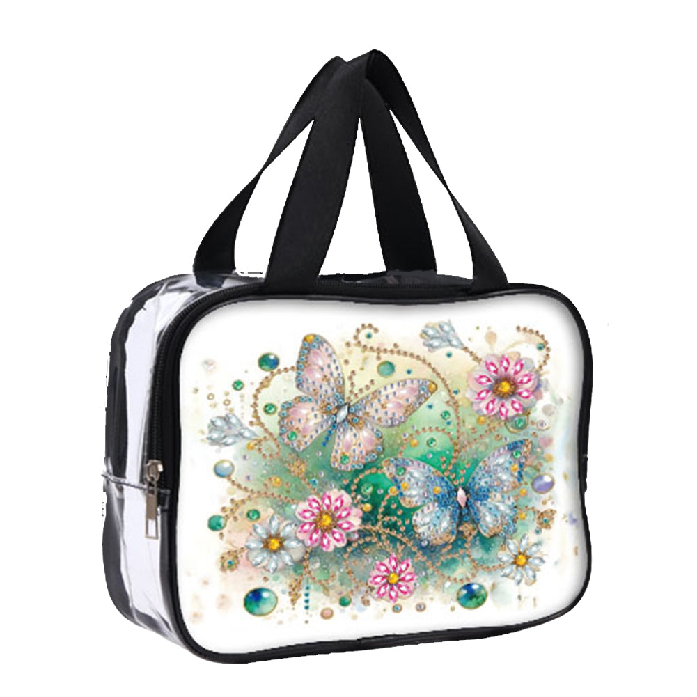 DIY Diamond Art Rhinestone Makeup Bag Crystal Transparent PVC Storage Pack Gift