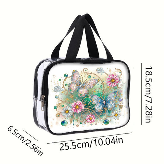 DIY Diamond Art Rhinestone Makeup Bag Crystal Transparent PVC Storage Pack Gift