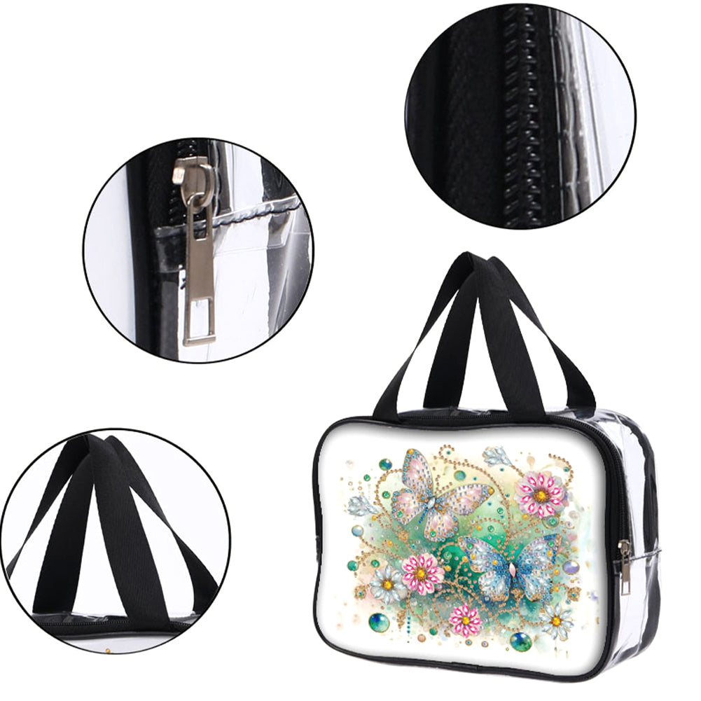 DIY Diamond Art Rhinestone Makeup Bag Crystal Transparent PVC Storage Pack Gift