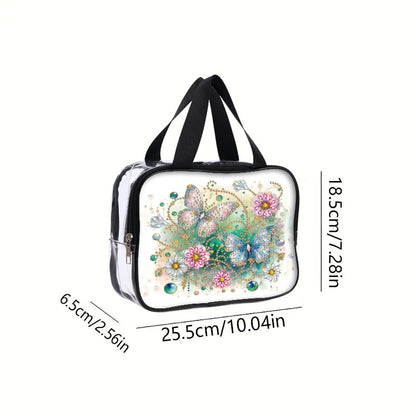 DIY Butterfly Diamond Art Rhinestone Makeup Bag Transparent PVC Storage Pack