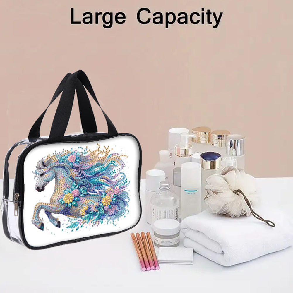 DIY Diamond Art Rhinestone Makeup Bag Crystal Transparent PVC Storage Pack Gift