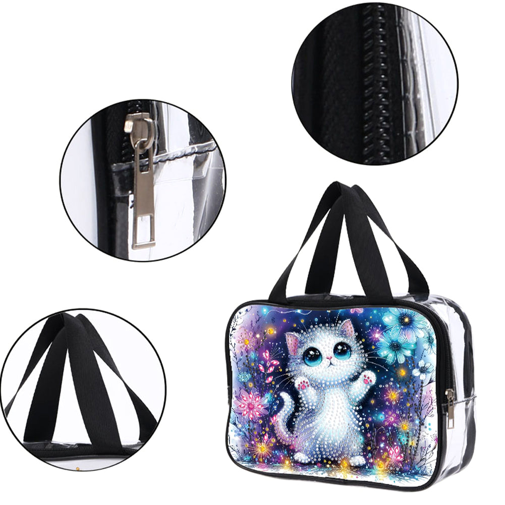 DIY Diamond Art Rhinestone Makeup Bag Crystal Transparent PVC Storage Pack Gift