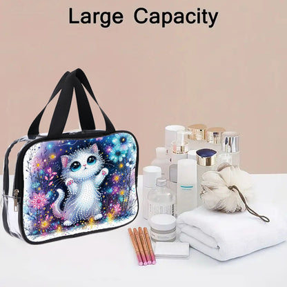 DIY Diamond Art Rhinestone Makeup Bag Crystal Transparent PVC Storage Pack Gift