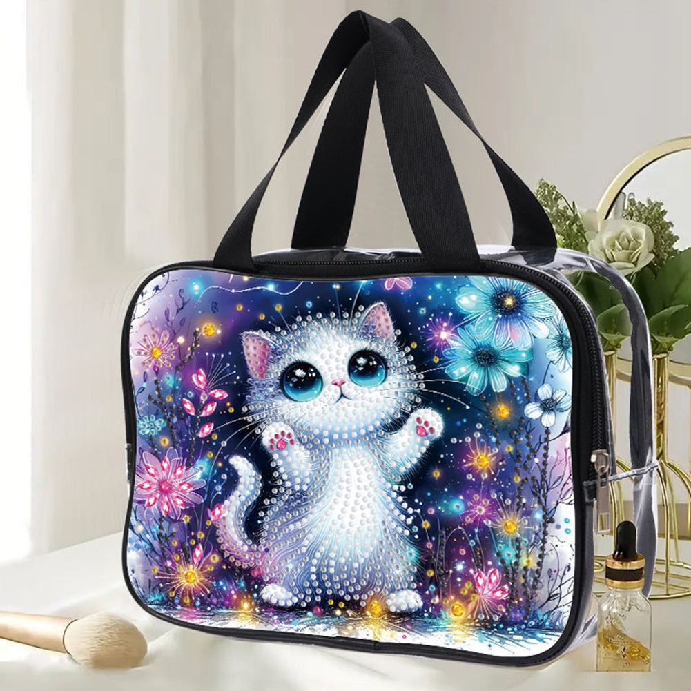 DIY Diamond Art Rhinestone Makeup Bag Crystal Transparent PVC Storage Pack Gift