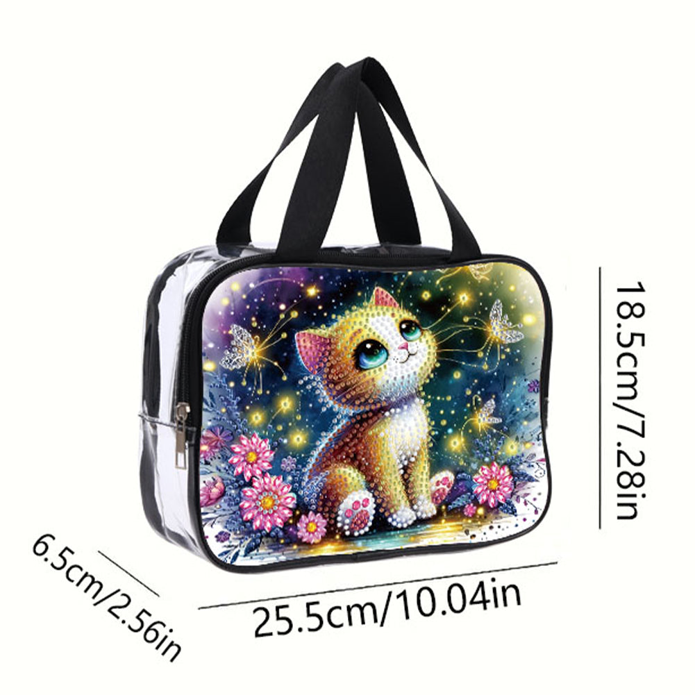 DIY Diamond Art Rhinestone Makeup Bag Crystal Transparent PVC Storage Pack Gift